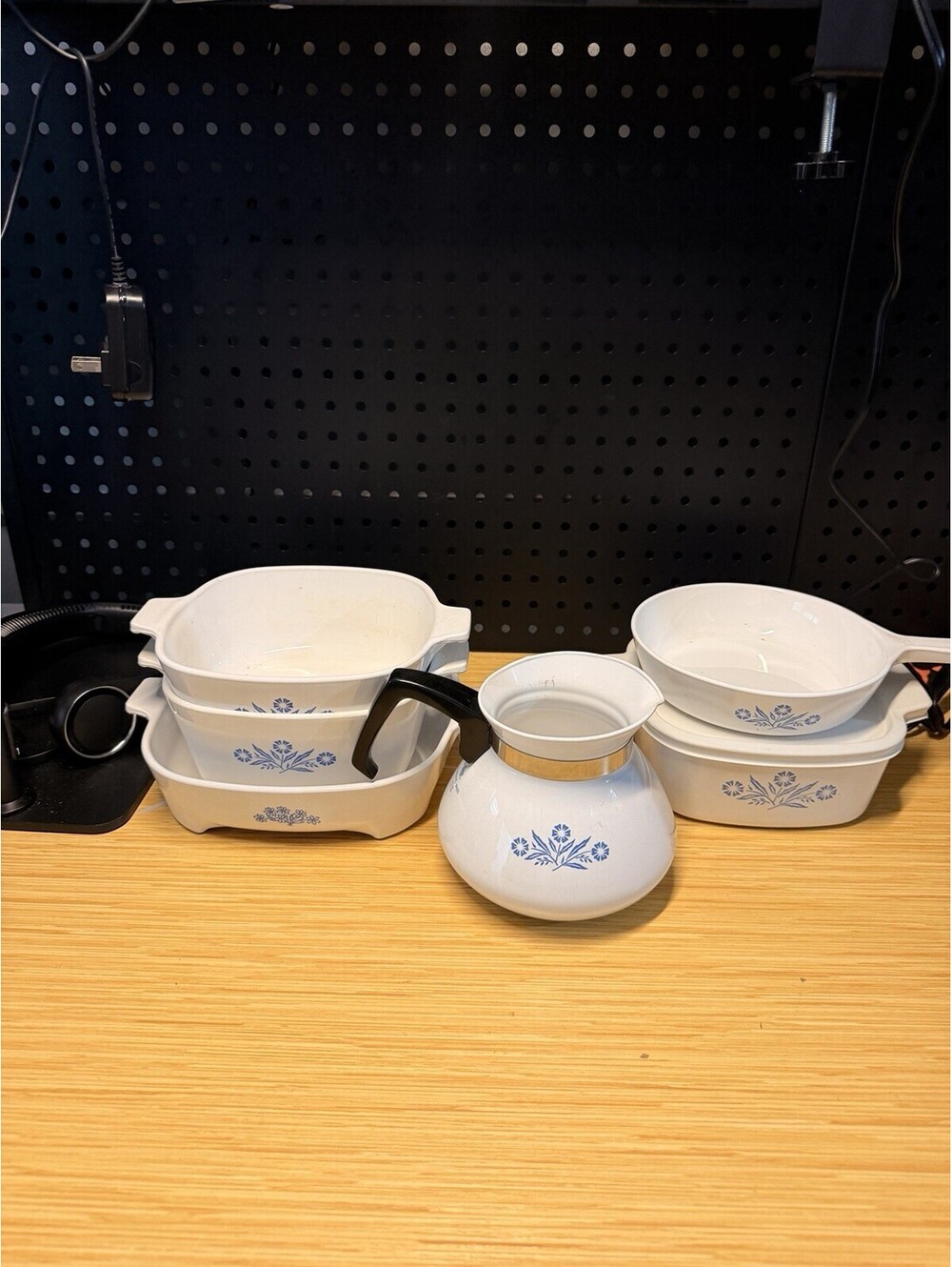 Vintage 6 Piece Corning Ware Blue Cornflower Set